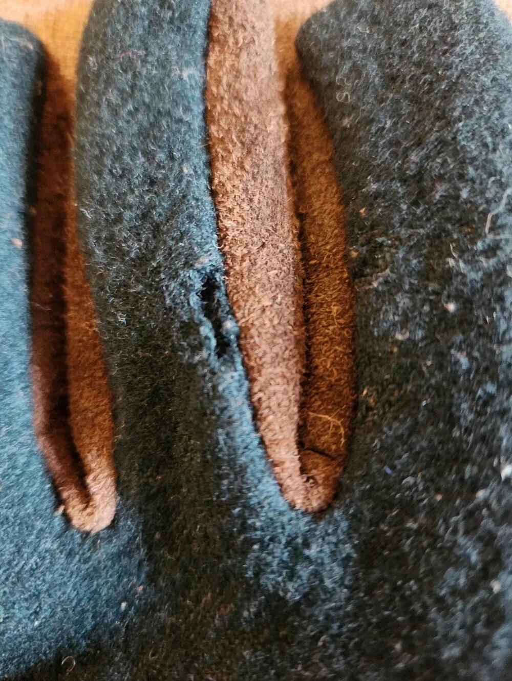 Women's Green Winter Gloves - Soft Flannel Lining